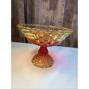Vintage Ombre Glass Compote Dish